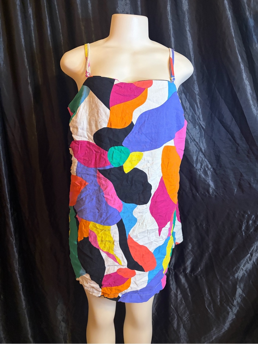 a new day Multicolor Abstract Print Spaghetti Strap Mini Dress